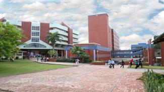 Unizulu campus with students funded by NSFAS