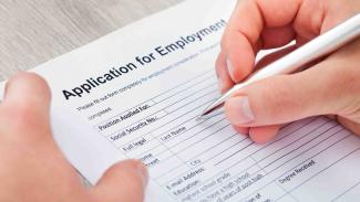 Student without matric filling in an application for employment