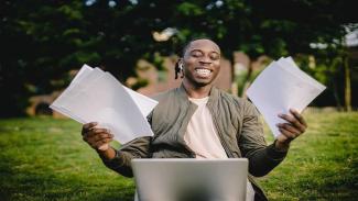 Student happy about getting into university