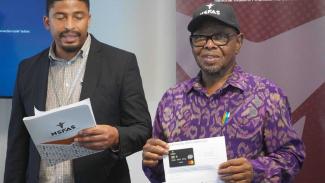 Blade Nzimade at Nsfas offices