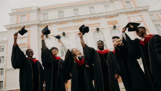 Group of students graduating