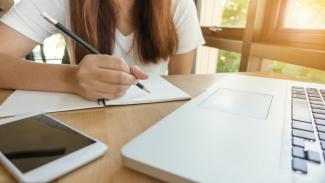 Student studying