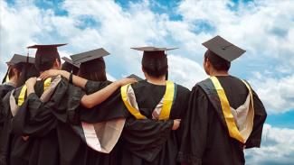 Students at graduation