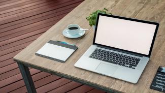 Laptop on desk