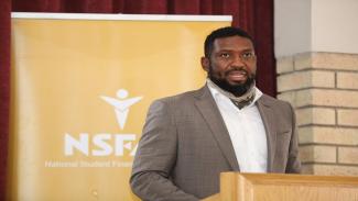buti manamela speaking about nsfas funding for uj courses